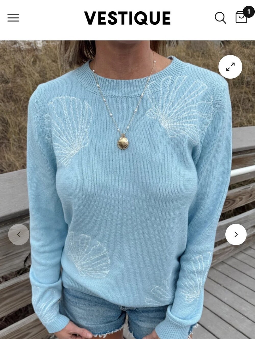 Vestique Blue Shell Sweater